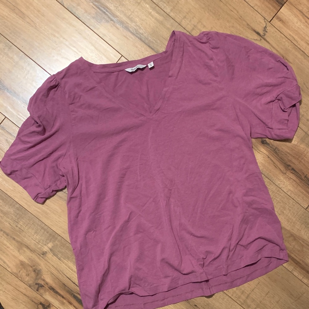 Reitmans Mauve V-Neck Short Sleeve Top